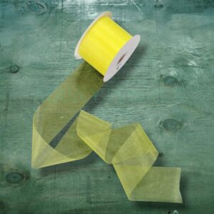 Cinta Organza Amarillo 7 cm x 100 mts