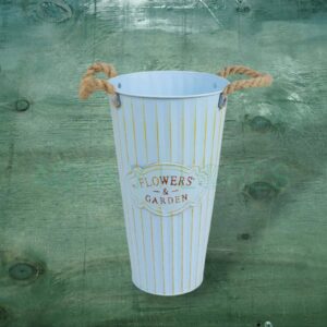 Balde Metálico Celeste Mediano