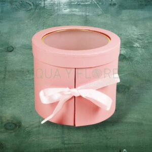 Caja Rosada Redonda Doble 17x20x20 cm.