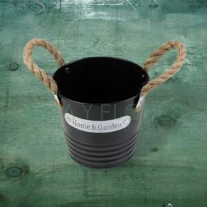 Balde Metálico Negro C/Asa