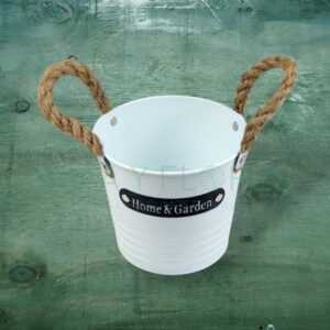 Balde Metálico Blanco C/Asa