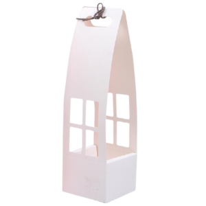 Caja de Regalo con Ventana Blanca 1 uds 12X12X38cm