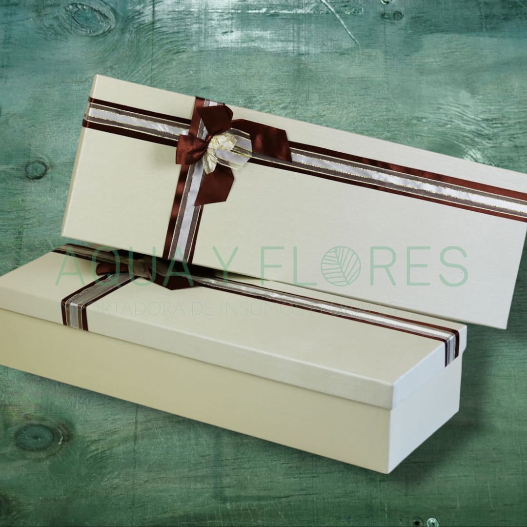 Caja Regalo Rectangular Crema 2X1