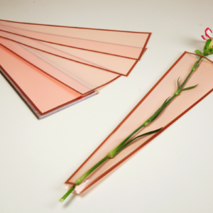 Manga Uniflor Fondo Rosado Marco Dorado 50 Unid.