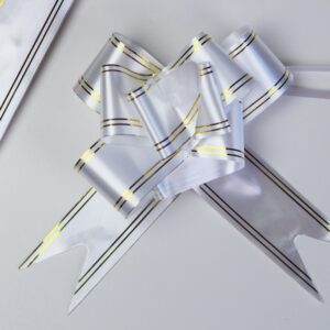 Moño Mágico 4.5x71cm Blanco/Dorado 10 Uds