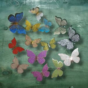 Mariposas Decorativas Multicolor, Set 12 Unid.