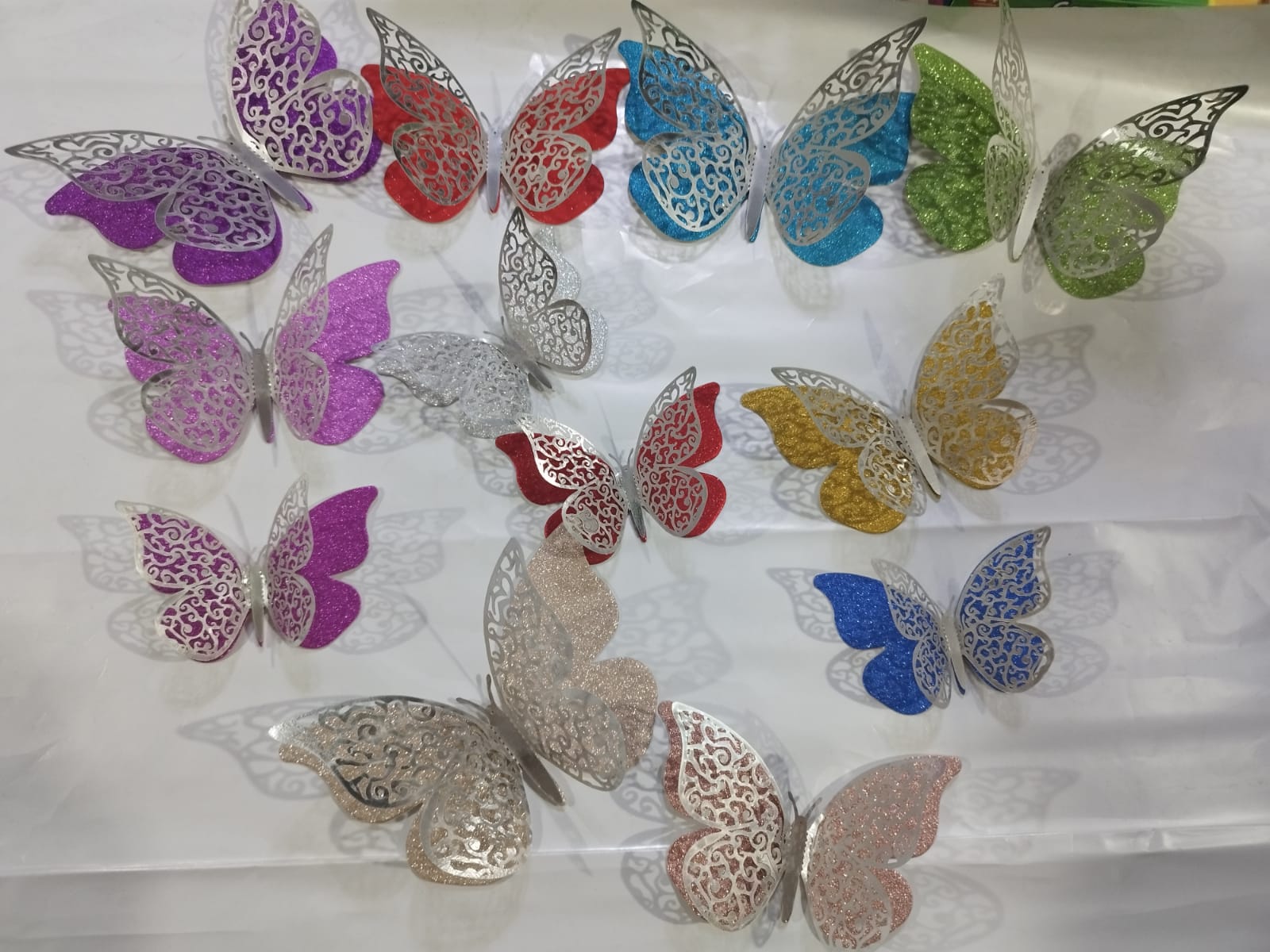 Mariposas Decorativas Multicolor, Set 12 Unid. - Aqua y Flores -  Importadora de Insumos Florales