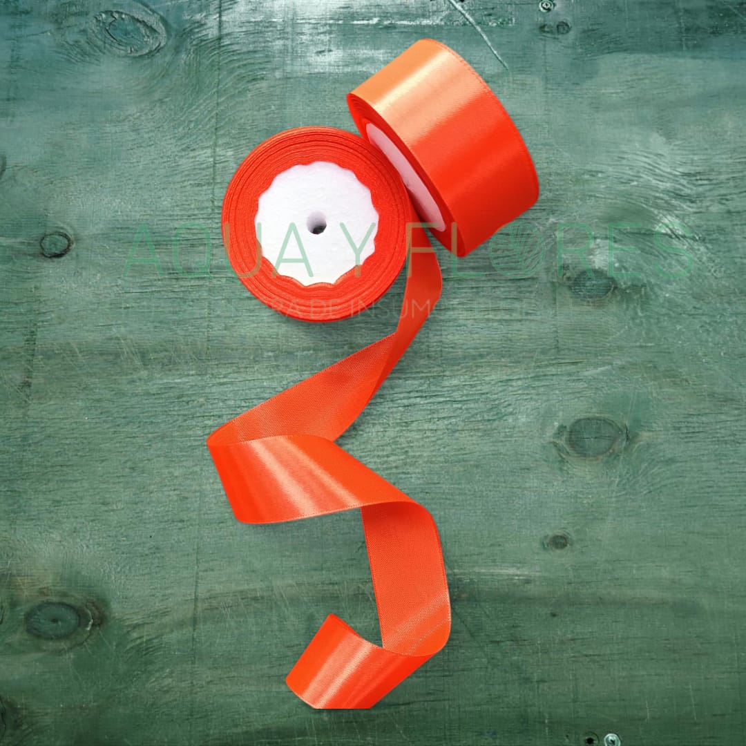 Cinta Satín 4cm. x 22.8mts. Mandarina