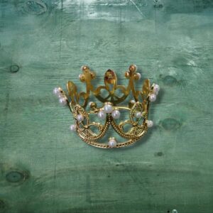 Corona Metálica Dorada Perlas 1 Unid.