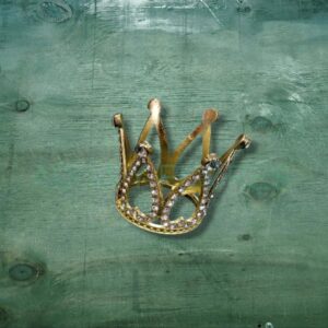 Corona Metálica Diamantes Dorada Unid.