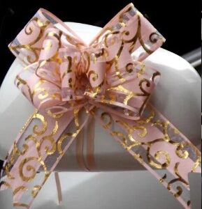 Moño Mágico Orquidea Dorada 5x77cm Palo de Rosa 10 uds