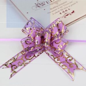 Moño Mágico Orquídea Dorada 5x77cm Rosado 10 uds