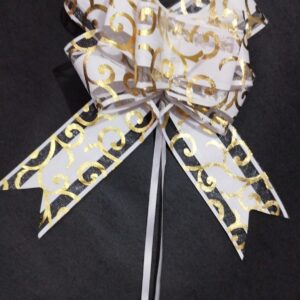 Moño Mágico Orquidea Dorada 5x77cm Blanco 10 uds