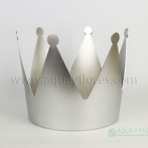 Corona Acrílica Plateada 20x19x24,5 cm