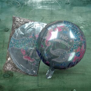 Globo Metalizado "Cumpleaños" Diseño Sirena 50 Unid. 45 Cms. Sin Varilla