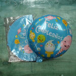 Globo Metalizado "Cumpleaños" Diseño Caramelos 50 Unid. 45 Cms. Sin Varilla