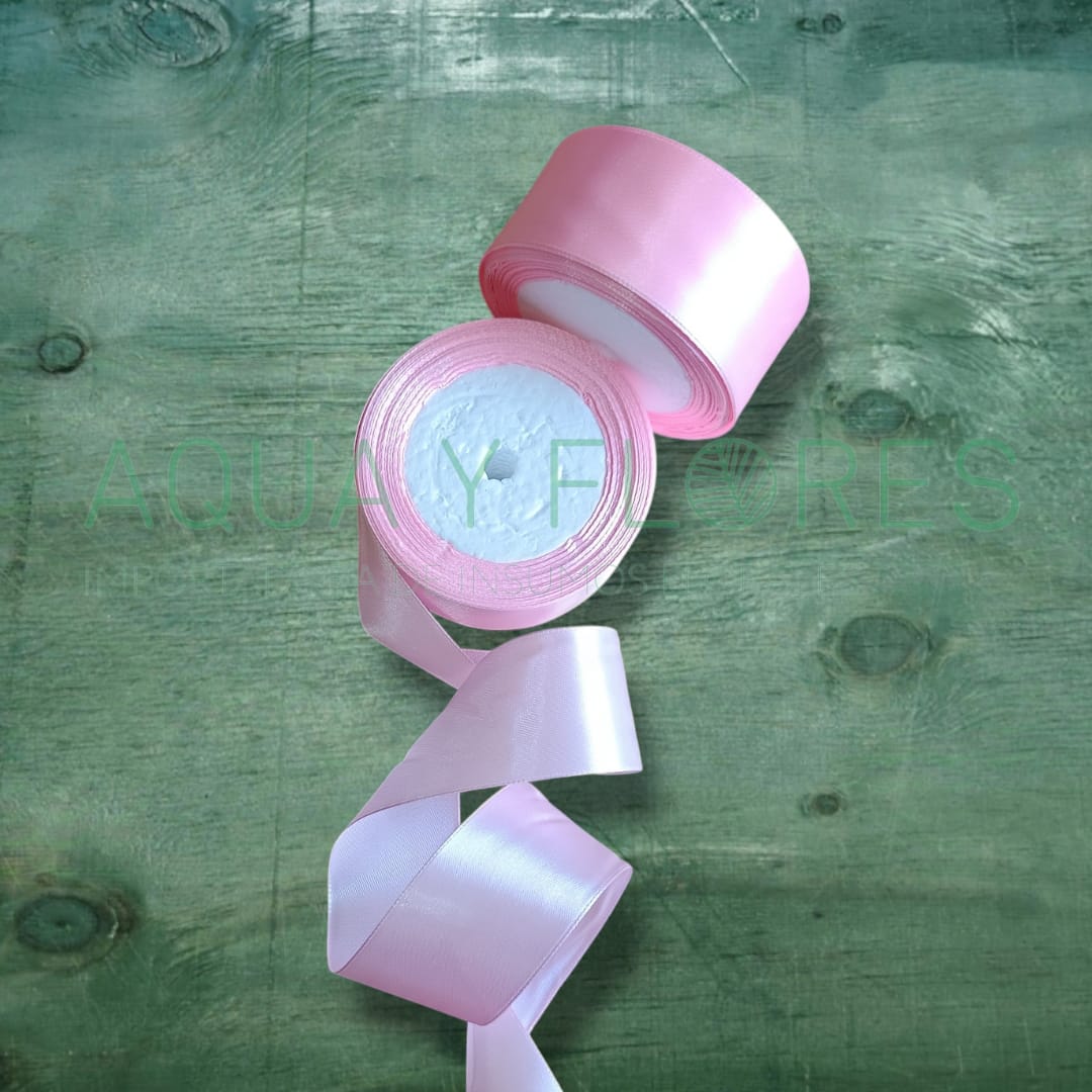 Cinta Satín 4cm x 22.8mts Rosado Pálido