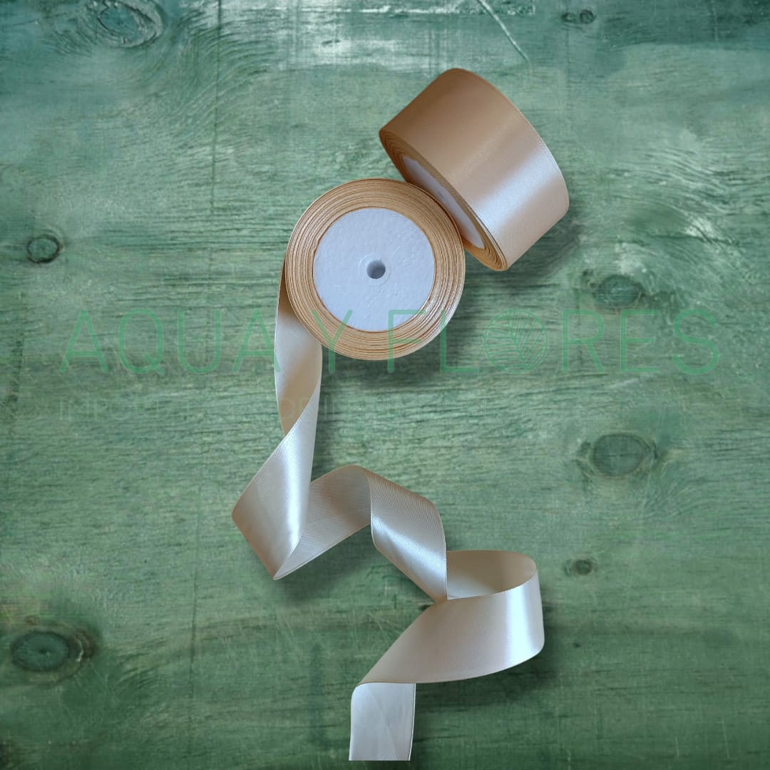 Cinta Satín Crema 4cm x 22.8mts