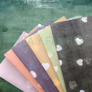 Papel Coreano Ahumado Corazones Blancos 20 uds 58×58 cm