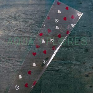 Manga Uniflor Corazones Rojos y Blancos 59x13x4cm 50 Unidades SPA055