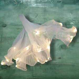Malla Organza Corrugada Blanca con Luces Led 1 Mt. Largo x 26 Cms. Ancho Unid.