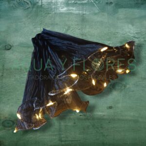 Malla Organza Corrugada Negra con Luces Led 1 Mt. Largo x 26 Cms. Ancho Unid.