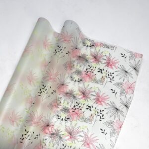 Papel Coreano Ahumado Diseño Hibiscos 20 pliegos 57×56cm