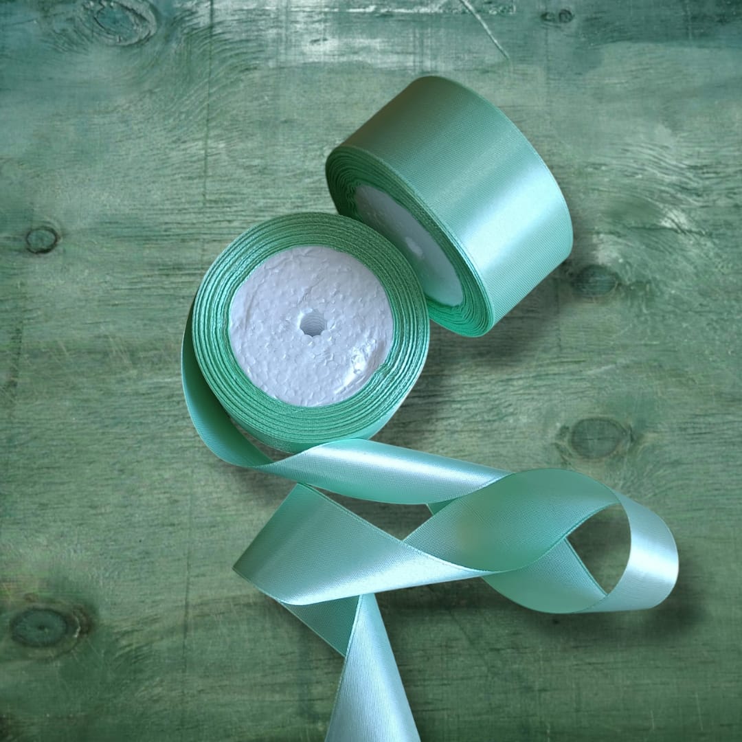 Cinta Satín 4cm x 22.8mts Verde Agua