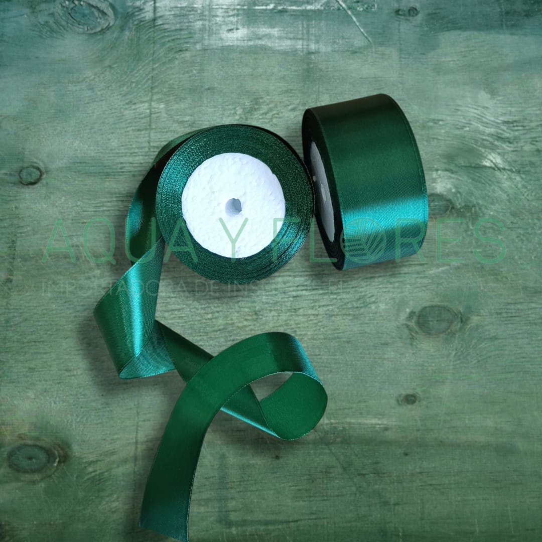 Cinta Satín 4cm x 22.8mts Verde Oscuro