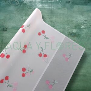 Papel Coreano Blanco Semi-Translúcido con Cerezas  20 pliegos 57×56cm