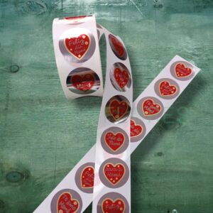 Sticker Grande Mamá Plateado Corazón 100uds