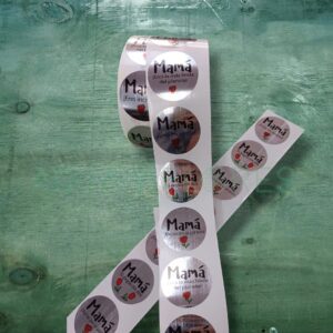 Sticker Grande Mamá Plateado Flor 100uds