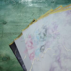 Papel Coreano Humo Borde Dorado 20 pliegos 57x56cm