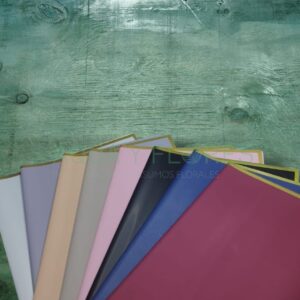 Papel Coreano Sólido Borde Dorado 20 pliegos 57x56cm