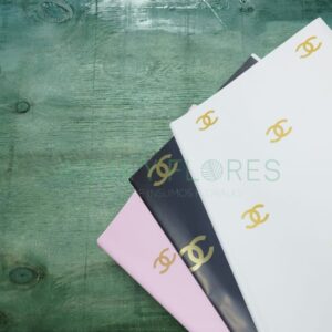 Papel Coreano Sólido Logo Tipo Chanel 20 pliegos 57x56cm