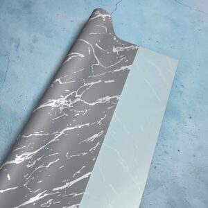 Papel Coreano Bicolor Marmoleado Perlado Gris/Celeste 20 pliegos 57x56cm