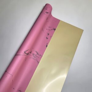 Papel Coreano Bicolor Marmoleado con Dorado Palo Rosa 20 pliegos 57x56cm