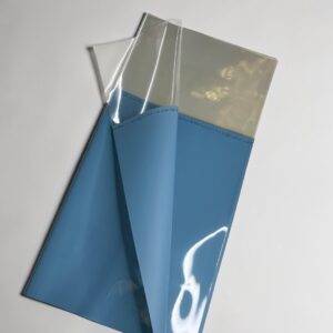Papel Coreano Borde Superior Transparente Frase Azul 20 pliegos 57x56cm