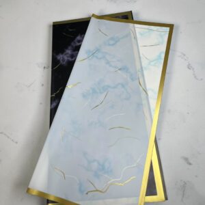 Papel Coreano Humo Borde Dorado 20 pliegos 57x56cm