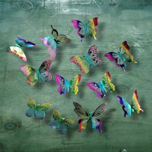 Mariposas Decorativas Adhesivas Arcoiris 12 unid.