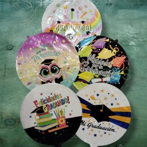 Globos Metalizados 18" "Graduación" Sin Varilla. Surtidos 10 uds