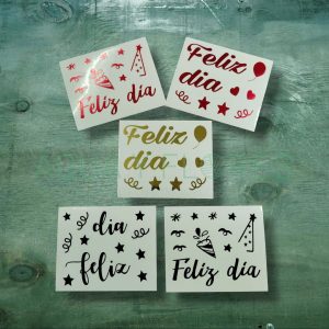 Vinilo Adhesivo Feliz Día Chico 5 Unid. Surt.