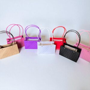 Cartera Rectangular Textura Asa Colores Unid.