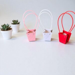 Cartera Trapecio Mini Textura Asa Colores Unid.