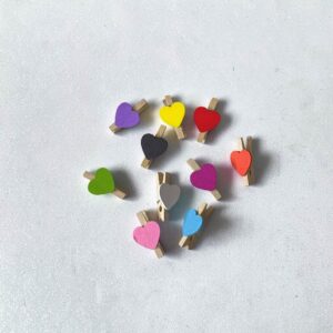 Pinza Madera Decorativa Tipo Perrito Corazón 10 Unid.