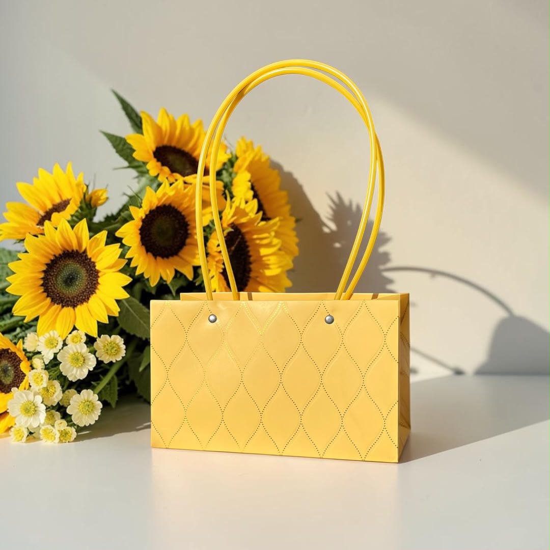Cartera Rectangular Amarilla Diseños Metalizados con Asa