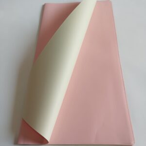 Papel Coreano Bicolor Sólido Colores Rosado/Marfil 20 Pliegos