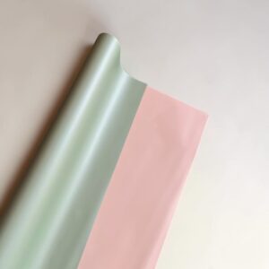 Papel Coreano Sólido Bicolor Verde/Damasco 56x56cm 20 Pliegos