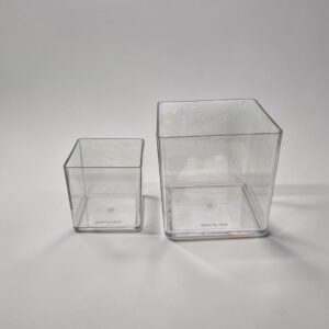 Florero Acrílico Transparente Cuadrado