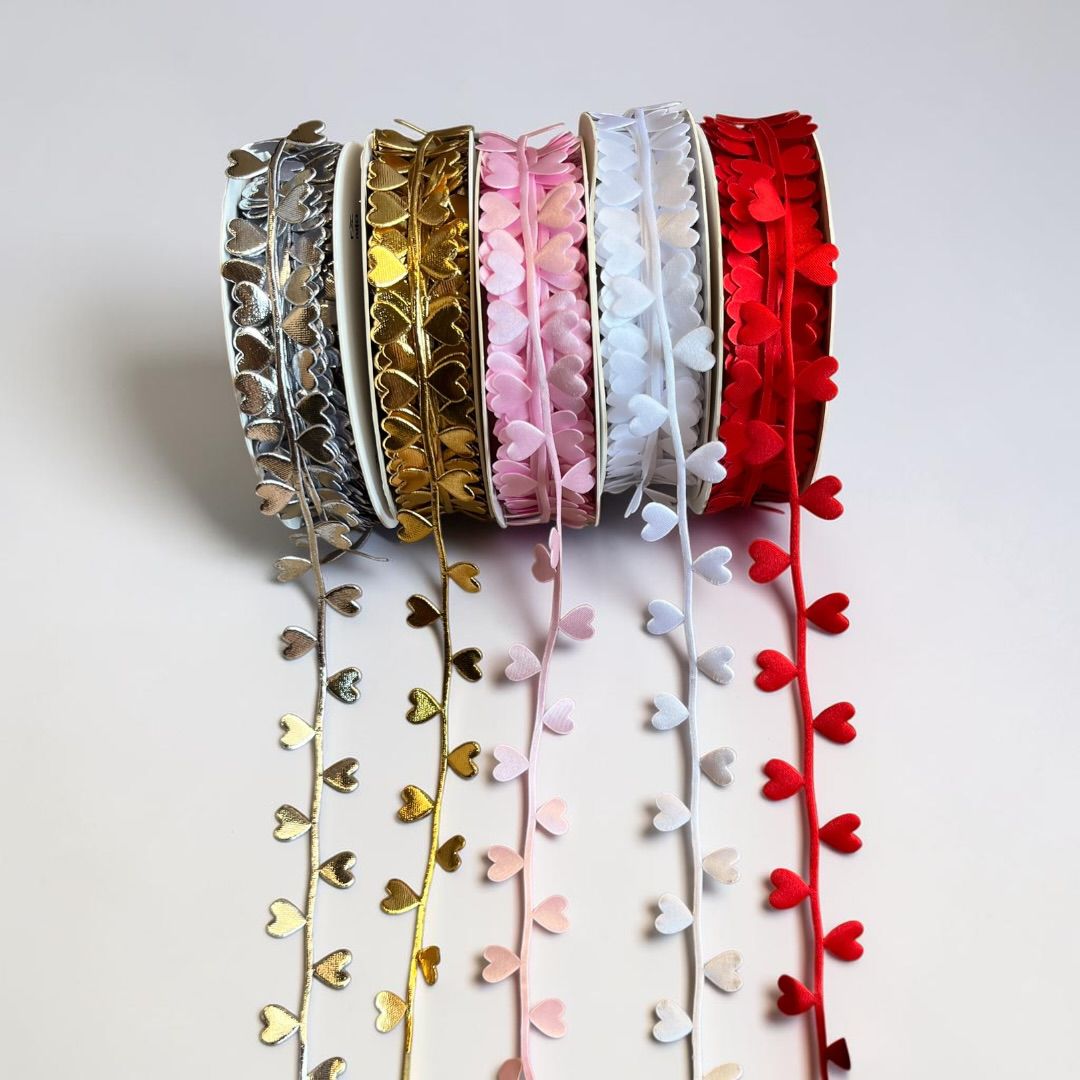 Cinta Hilo Corazones Rollo 9.1 Mt.